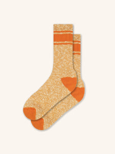 Elgin Cotton Sock in Rust Marl / Tangerine