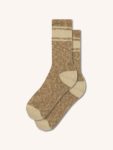 Elgin Cotton Sock in Tan Marl / Stone
