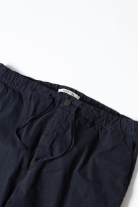 A close-up of the waistband and fly of the KESTIN Inverness Trouser in Navy Blue.