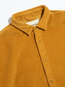 A close-up detail of the front and collar from the KESTIN Armadale Overshirt.