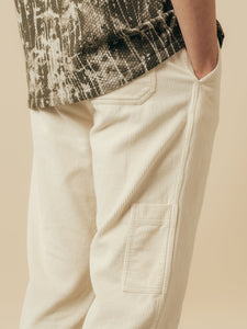 The back detail of the KESTIN Aberlour Pant in white corduroy.