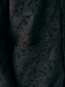 A Japanese fine corduroy fabric, made in Portugal from cotton, in navy blue paisley.