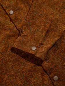 A Japanese cotton corduroy fabric with a paisley print, used to make the KESTIN Armadale Overshirt.