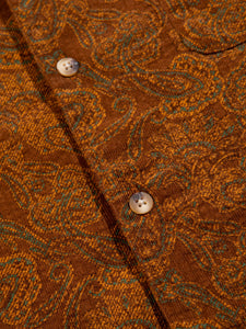 The buttons to the front of the KESTIN Crammond Shirt in paisley corduroy.