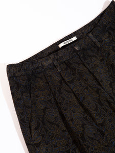 A close-up of the elasticated waistband of the KESTIN Mhor Short in Ink Paisley.