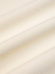 A textured, tonal and striped fabric in ecru white, used to make the KESTIN Granton and Dirleton Shirts.