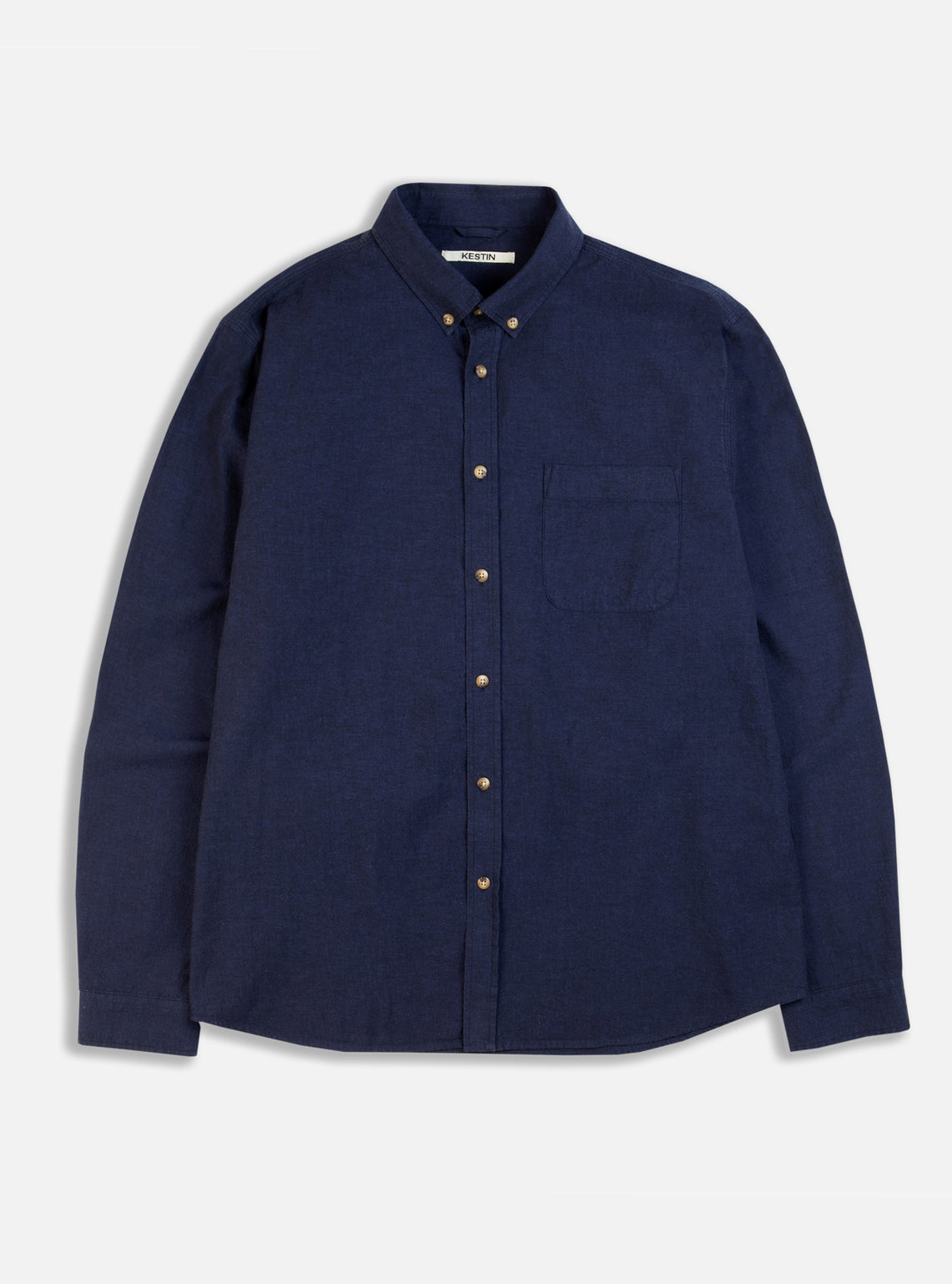 A Button Down Shirt, made from a classic Oxford weave in a Dark Navy Blue.