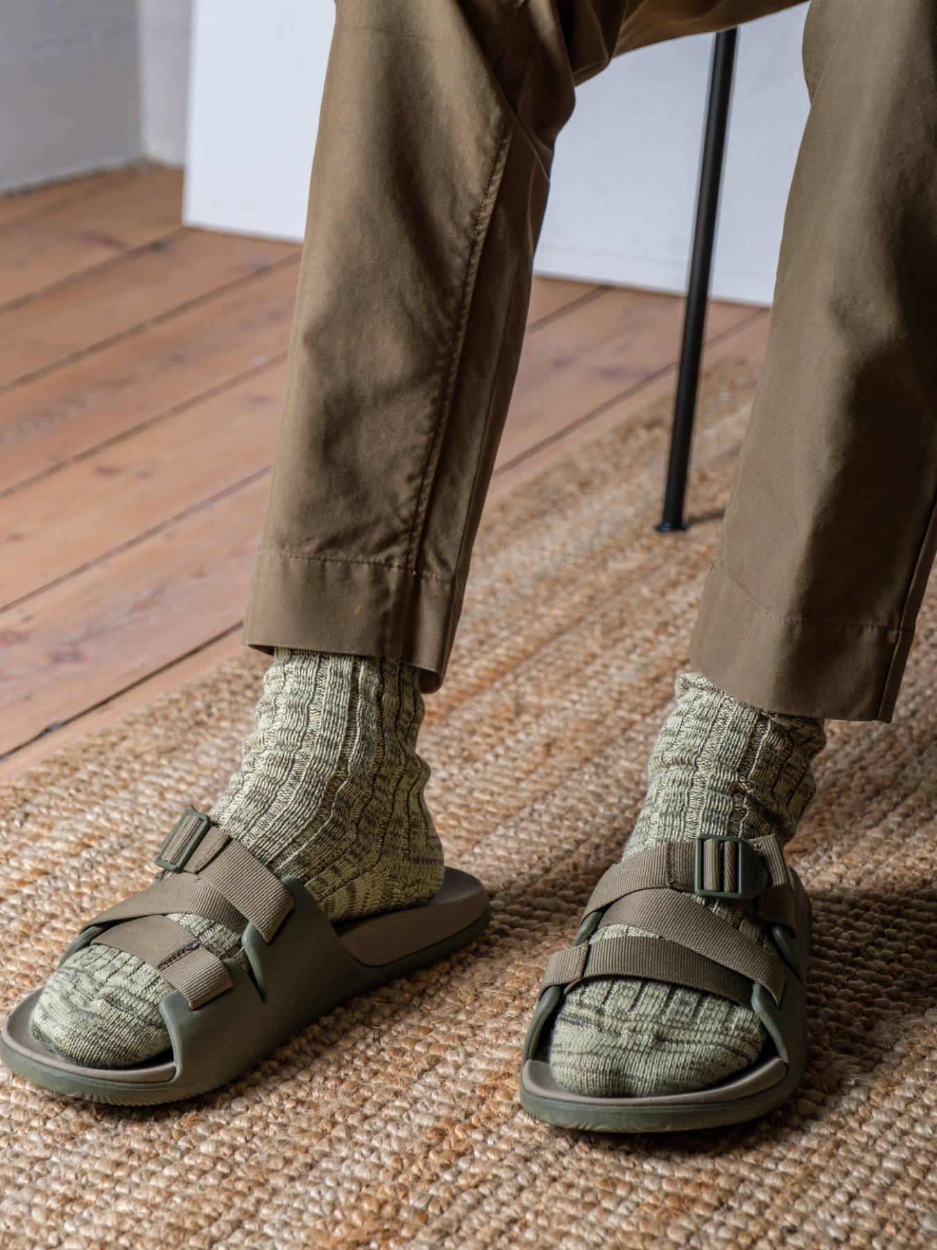 Hawick Cotton Socks in Khaki Marl
