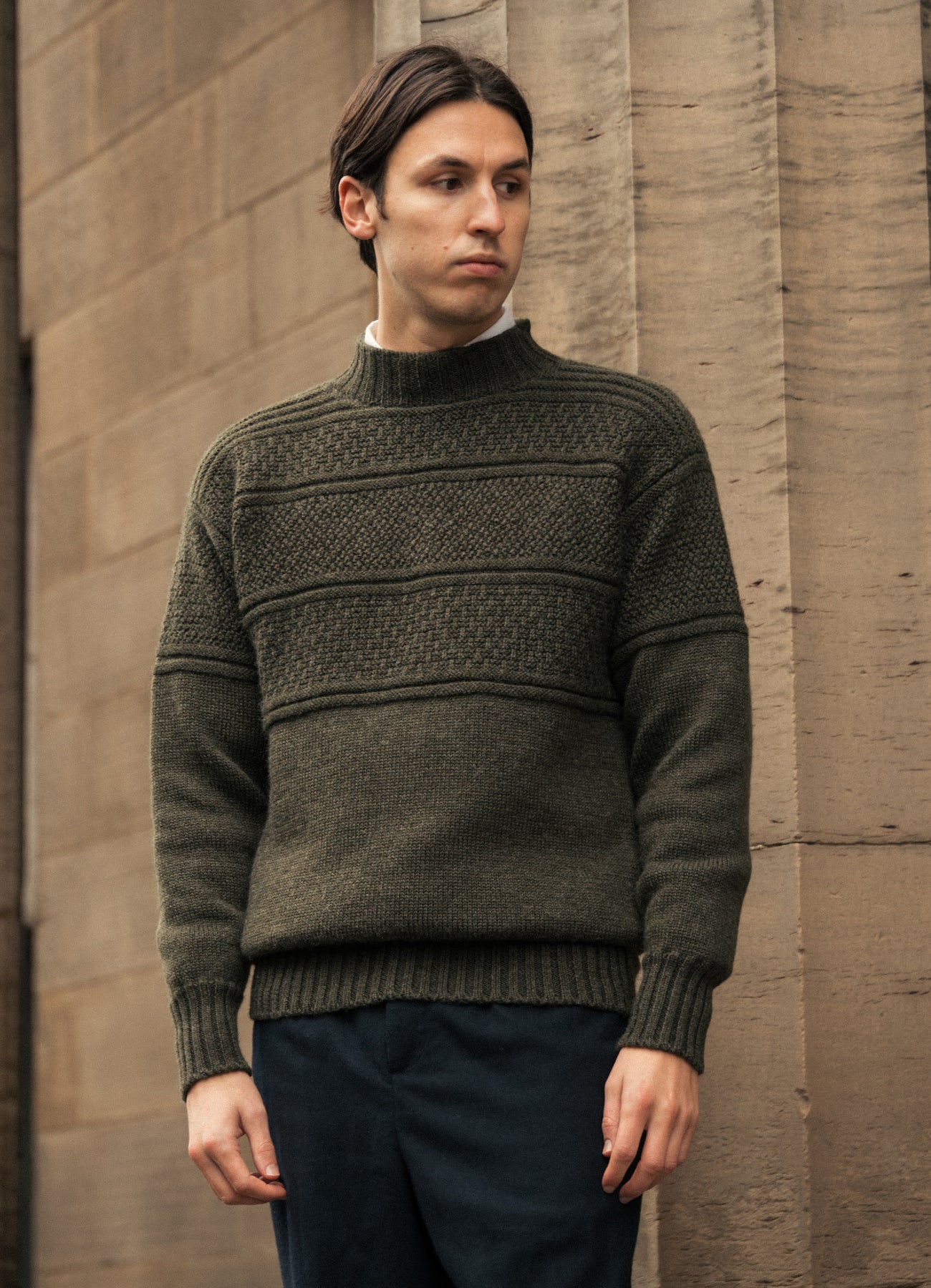 Fife Gansey Knit in Forest Green (Kestin Exclusive)